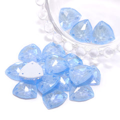 Electric Neon Light Blue Trilliant Shape High Quality Glass Sew-on Rhinestones WholesaleRhinestone