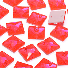 Electric Neon Hyacinth Square Shape High Quality Glass Sew-on Rhinestones WholesaleRhinestone