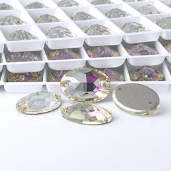 Luminous Green Oval Shape High Quality Glass Sew-on Rhinestones WholesaleRhinestone