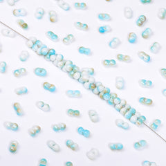RNB004 Rainbow Effect Peanut Beads Shape Glass Seed Beads WholesaleRhinestone
