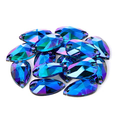 Indicolite Shimmer Drop Shape High Quality Glass Sew-on Rhinestones WholesaleRhinestone