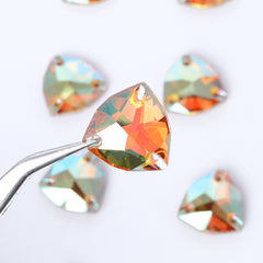 Crystal Sun Trilliant Shape High Quality Glass Sew-on Rhinestones WholesaleRhinestone
