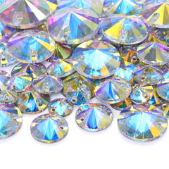 Mixed Sizes Crystal AB Rivoli Shape High Quality Glass Sew-on Rhinestones WholesaleRhinestone