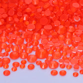 Mixed Sizes Mocha Neon Dk Orange Glass Flat Back Rhinestones For Nail Art WholesaleRhinestone