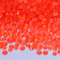 Mixed Sizes Mocha Neon Dk Orange Glass Flat Back Rhinestones For Nail Art WholesaleRhinestone