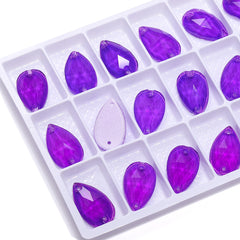 Mocha Neon Violet Drop Shape High Quality Glass Sew-on Rhinestones WholesaleRhinestone