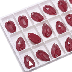Mocha Light Siam Drop Shape High Quality Glass Sew-on Rhinestones WholesaleRhinestone
