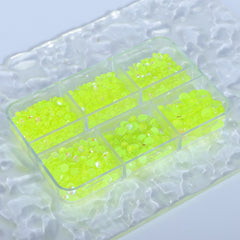 Mixed Sizes 6 Grid Box Mocha Shimmer Citrine Glass FlatBack Rhinestones For Nail Art WholesaleRhinestone