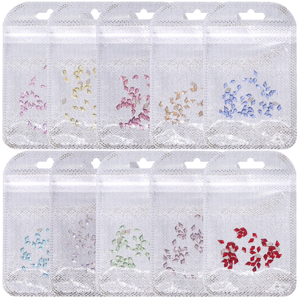 Arrow Shape Multi Colors Small Size Glass Beveled Flat Back Fancy Rhinestones For Nail Art WholesaleRhinestone