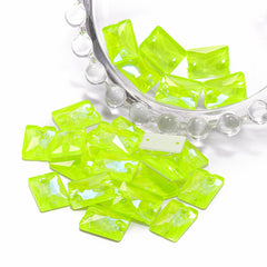 Electric Neon Jonquil Rectangle Shape High Quality Glass Sew-on Rhinestones WholesaleRhinestone