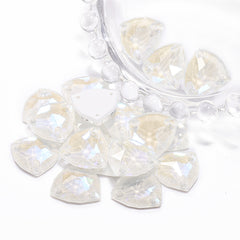 Electric Neon White Trilliant Shape High Quality Glass Sew-on Rhinestones WholesaleRhinestone