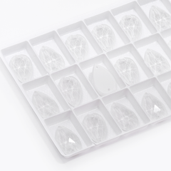 Mocha White Drop Shape High Quality Glass Sew-on Rhinestones WholesaleRhinestone