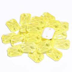 Electric Neon Light Topaz Octagon Shape High Quality Glass Sew-on Rhinestones WholesaleRhinestone