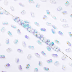 RNB007 Rainbow Effect Peanut Beads Shape Glass Seed Beads WholesaleRhinestone