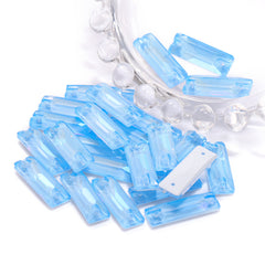 Electric Neon Light Blue Cosmic Baguette Shape High Quality Glass Sew-on Rhinestones WholesaleRhinestone
