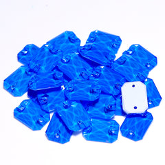 Electric Neon Blue Octagon Shape High Quality Glass Sew-on Rhinestones WholesaleRhinestone