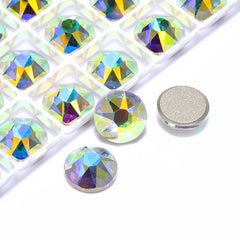 Crystal AB XIRIUS Round Shape High Quality Glass Beveled Flat Back Rhinestones WholesaleRhinestone