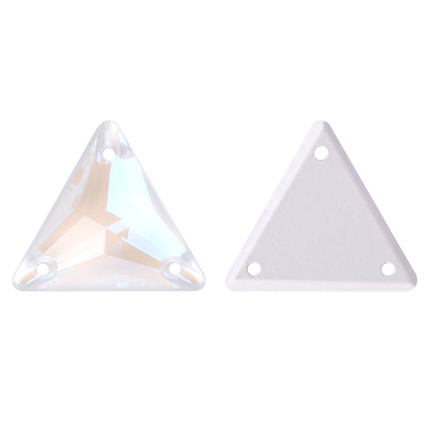 Electric Neon White Triangle Shape High Quality Glass Sew-on Rhinestones WholesaleRhinestone