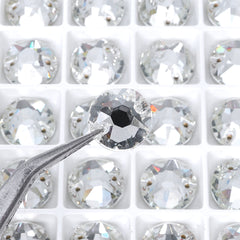 Silver Shade XIRIUS Round Shape High Quality Glass Sew-on Rhinestones WholesaleRhinestone