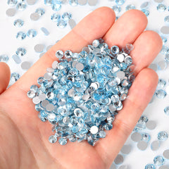 Crushed Ice Blue Glass FlatBack Rhinestones Silver Back WholesaleRhinestone