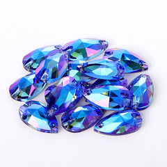 Light Sapphire Shimmer Drop Shape High Quality Glass Sew-on Rhinestones WholesaleRhinestone
