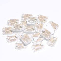 Elektrisk neon hvit åttekant form av høy kvalitet på sy-på rhinestones