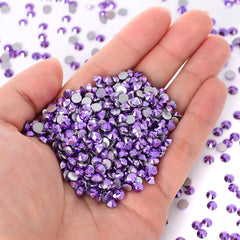 Metallic Light Violet Glass FlatBack Rhinestones Silver Back WholesaleRhinestone