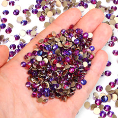Purple Majesty Glass Flat Back Glue-On Rhinestones 16 Cut Facets WholesaleRhinestone