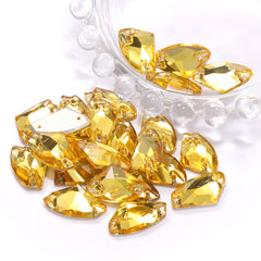 Light Topaz Galactic Shape High Quality Glass Sew-on Rhinestones WholesaleRhinestone