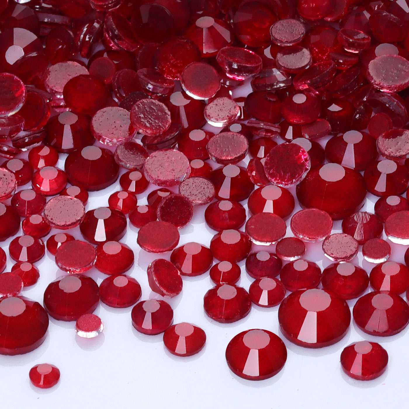 Mixed Sizes Mocha Neon Dk Siam Glass Flat Back Rhinestones For Nail Art WholesaleRhinestone