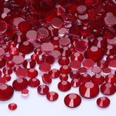 Mixed Sizes Mocha Neon Dk Siam Glass Flat Back Rhinestones For Nail Art WholesaleRhinestone