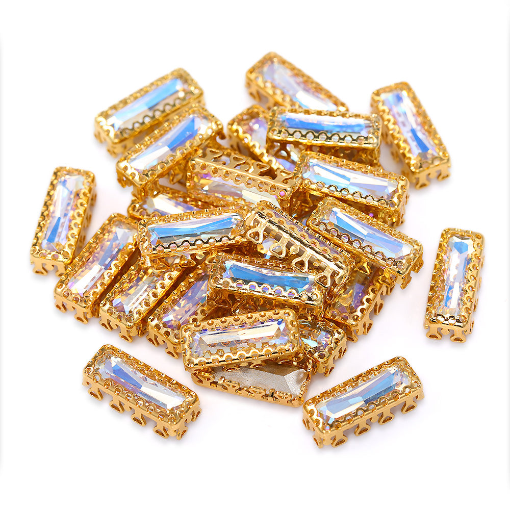 Moonlight Princess Baguette Shape High-Quality Glass Sew-on Nest Hollow Claw Rhinestones WholesaleRhinestone