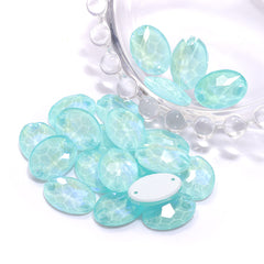 Electric Neon Light Azore Oval Shape High Quality Glass Sew-on Rhinestones WholesaleRhinestone