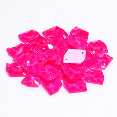 Electric Neon Fuchsia Cosmic Shape High Quality Glass Sew-on Rhinestones WholesaleRhinestone