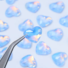 Light Sapphire AM Heart Shape High Quality Glass Sew-on Rhinestones WholesaleRhinestone