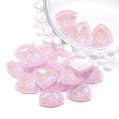 Electric Neon Light Rose Trilliant Shape High Quality Glass Sew-on Rhinestones WholesaleRhinestone