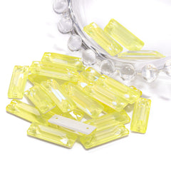 Electric Neon Light Topaz Cosmic Baguette Shape High Quality Glass Sew-on Rhinestones WholesaleRhinestone