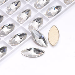 Crystal Navette Shape High Quality Glass Beveled Flat Back Rhinestones WholesaleRhinestone