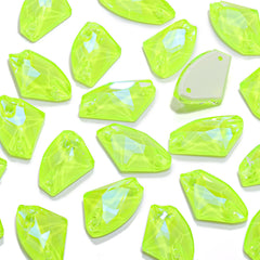 Electric Neon Jonquil Galactic Shape High Quality Glass Sew-on Rhinestones WholesaleRhinestone