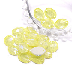 Electric Neon Light Topaz Oval Shape High Quality Glass Sew-on Rhinestones WholesaleRhinestone