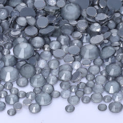 Mixed Sizes Mocha Neon Lt Gray Glass Flat Back Rhinestones For Nail Art WholesaleRhinestone
