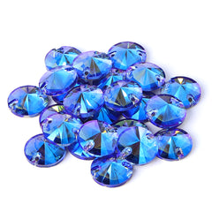 Light Sapphire Shimmer Rivoli Forma de vidrio de alta calidad Rhinestones de costura