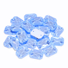 Electric Neon Light Blue Octagon Shape High Quality Glass Sew-on Rhinestones WholesaleRhinestone