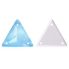 Elektrisk neon Aquamarine Triangle Form Högkvalitativ glas Sew-on Rhinestones
