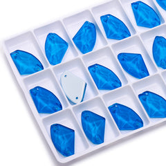 Mocha Neon Sapphire Galactic Shape High Quality Glass Sew-on Rhinestones WholesaleRhinestone