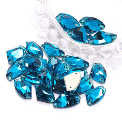 Indicolite Galactic Shape High Quality Glass Sew-on Rhinestones WholesaleRhinestone