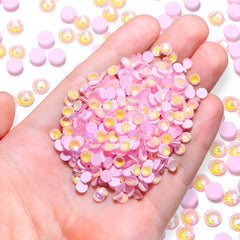 Neon Pink Snowy White AB Glass FlatBack Neon Rhinestones WholesaleRhinestone
