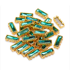 Emerald Princess Baguette Shape High-Quality Glass Sew-on Nest Hollow Claw Rhinestones WholesaleRhinestone