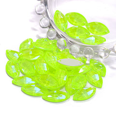 Electric Neon Jonquil Navette Shape High Quality Glass Sew-on Rhinestones WholesaleRhinestone