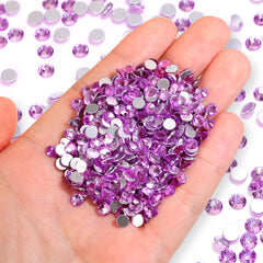 Lilac Glass FlatBack Rhinestones Silver Back WholesaleRhinestone